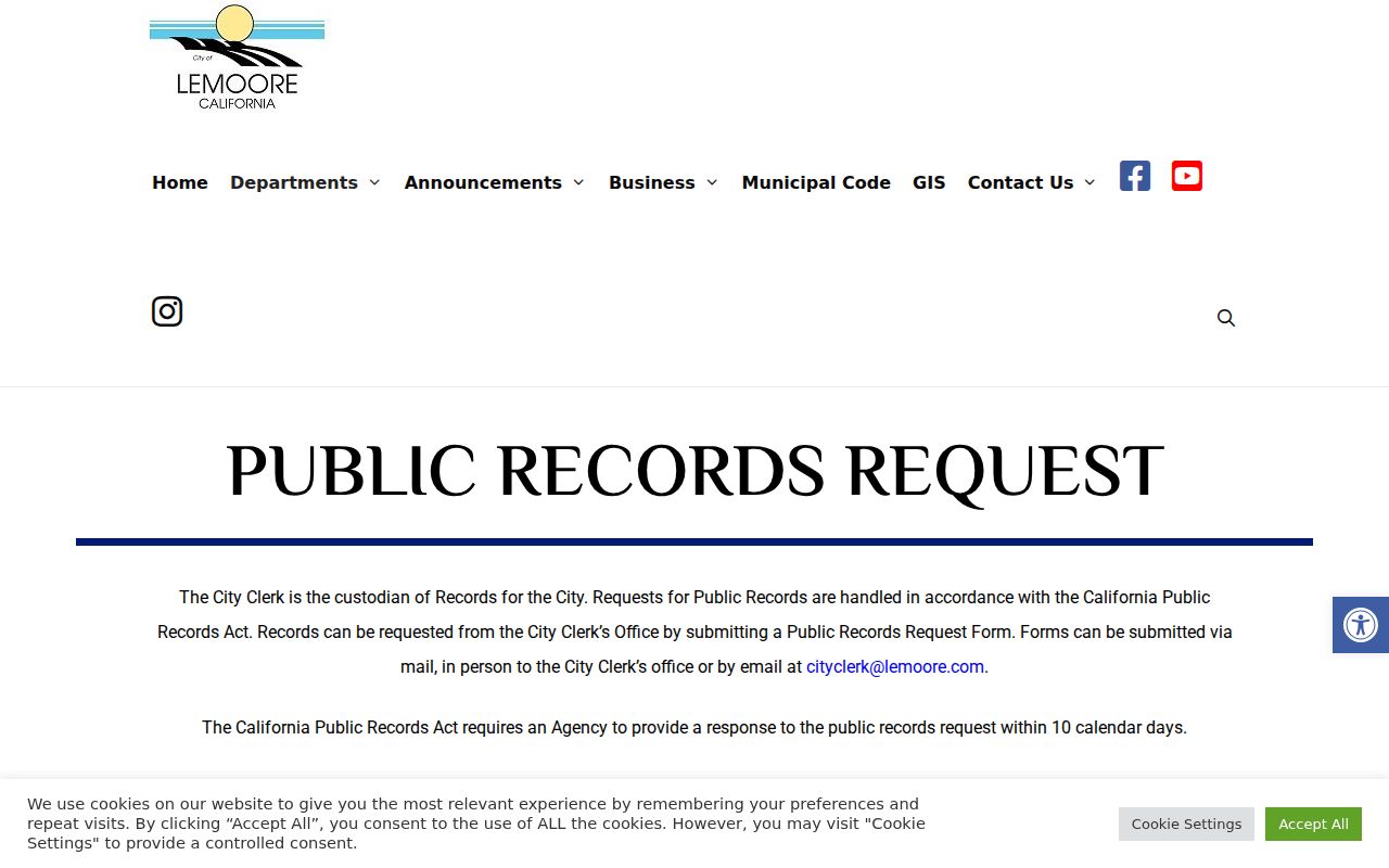 Lemoore criminal records city clerk request