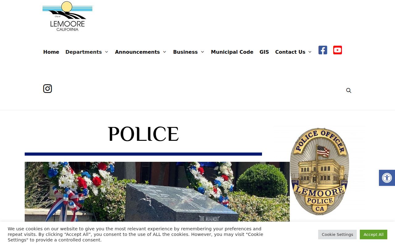 Lemoore criminal records police department page